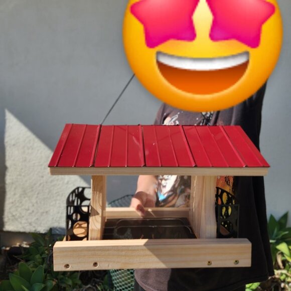 NEW Heavy Duty Bird Feeder Wood Birdhouse Garden Decor Bird House Hand Crafted H - Picture 2 of 9